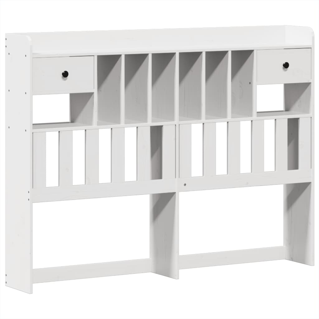 vidaXL Bed Frame without Mattress White 150x200 cm King Size Solid Wood Pine
