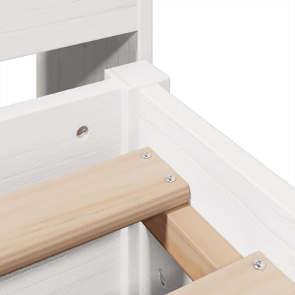 vidaXL Bed Frame without Mattress White 150x200 cm King Size Solid Wood Pine