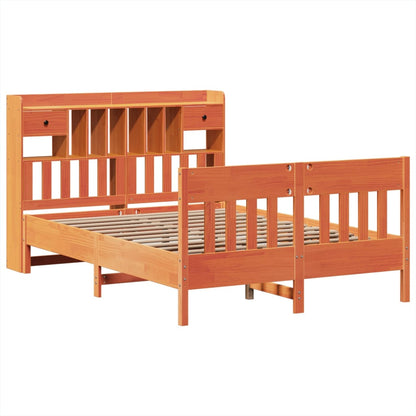 vidaXL Bed Frame without Mattress Wax Brown 150x200 cm King Size Solid Wood Pine