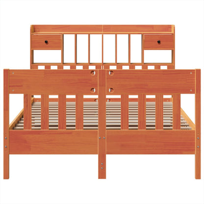 vidaXL Bed Frame without Mattress Wax Brown 150x200 cm King Size Solid Wood Pine