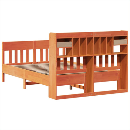 vidaXL Bed Frame without Mattress Wax Brown 150x200 cm King Size Solid Wood Pine