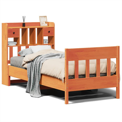 vidaXL Bed Frame without Mattress Wax Brown 100x200 cm Solid Wood Pine