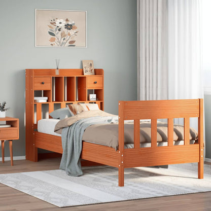 vidaXL Bed Frame without Mattress Wax Brown 100x200 cm Solid Wood Pine