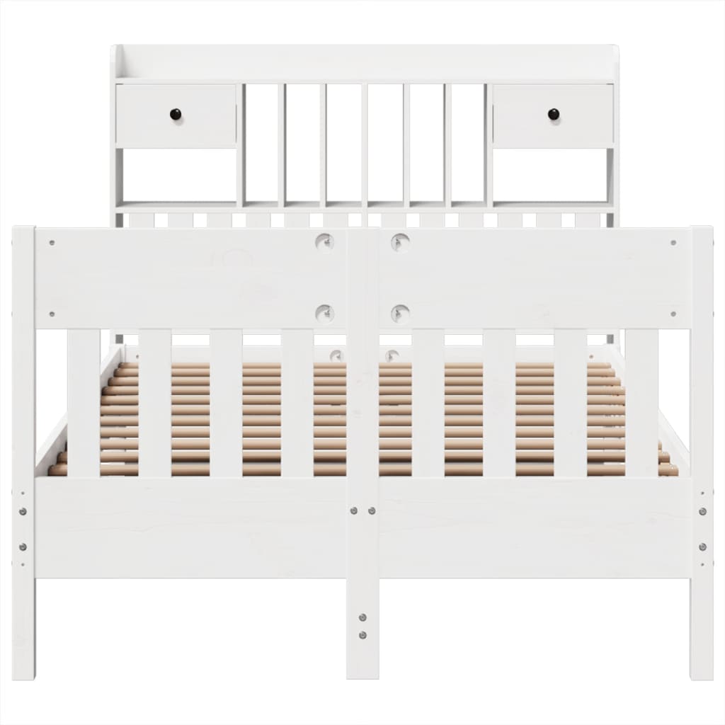 vidaXL Bed Frame without Mattress White 135x190 cm Solid Wood Pine