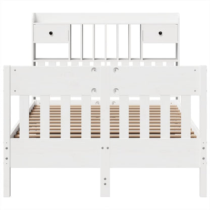 vidaXL Bed Frame without Mattress White 135x190 cm Solid Wood Pine