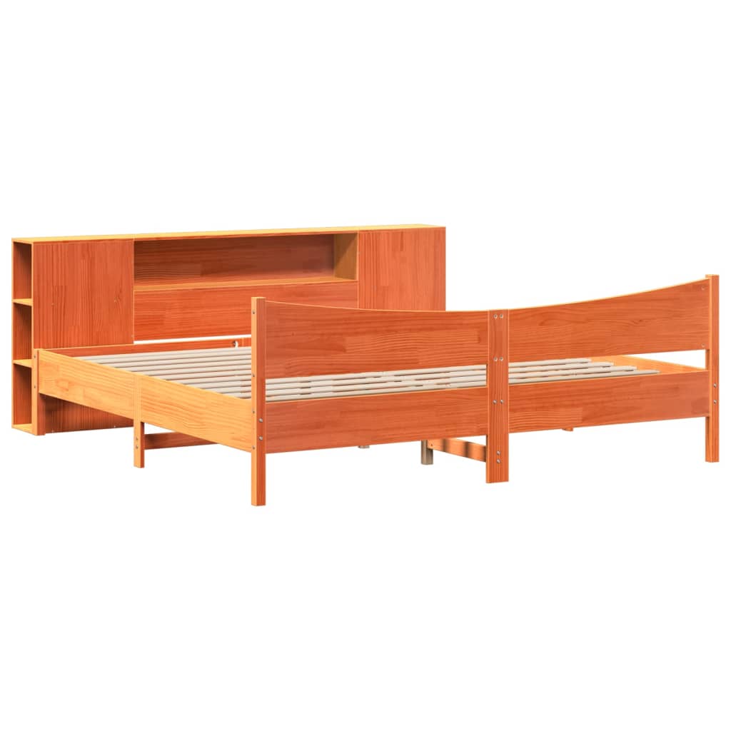 vidaXL Bed Frame without Mattress Wax Brown 200x200 cm Solid Wood Pine