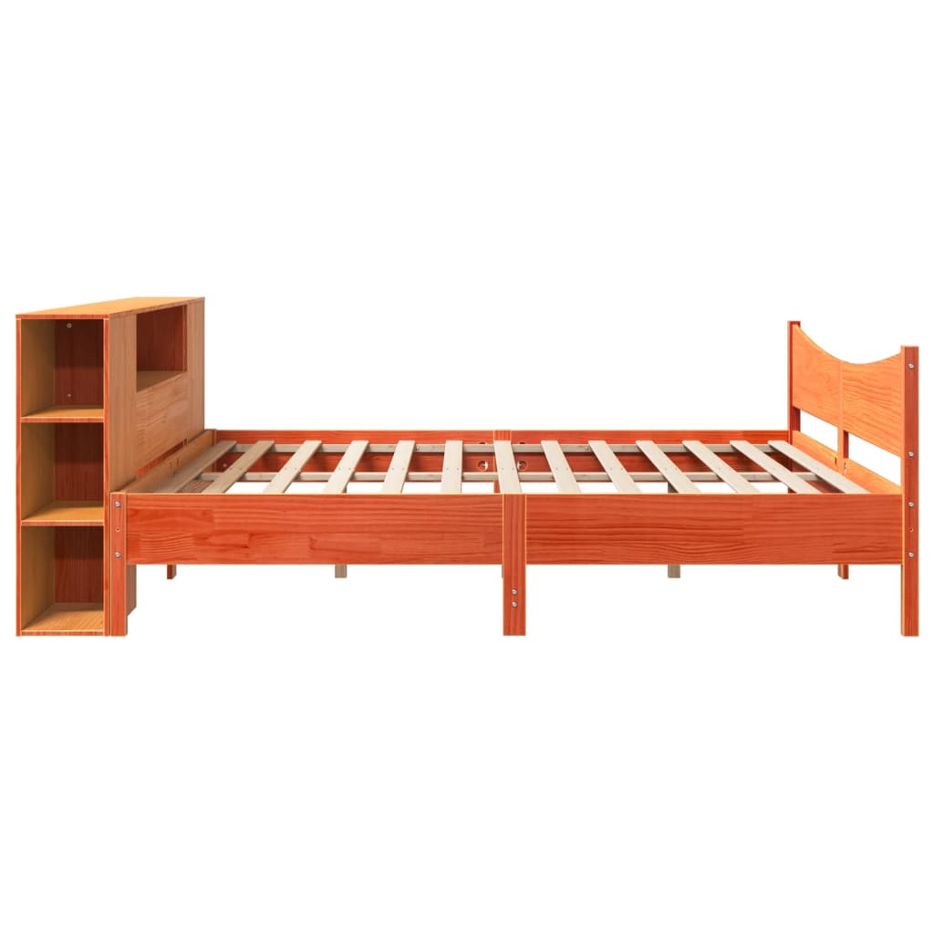 vidaXL Bed Frame without Mattress Wax Brown 200x200 cm Solid Wood Pine