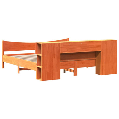 vidaXL Bed Frame without Mattress Wax Brown 180x200 cm Super King Solid Wood Pine