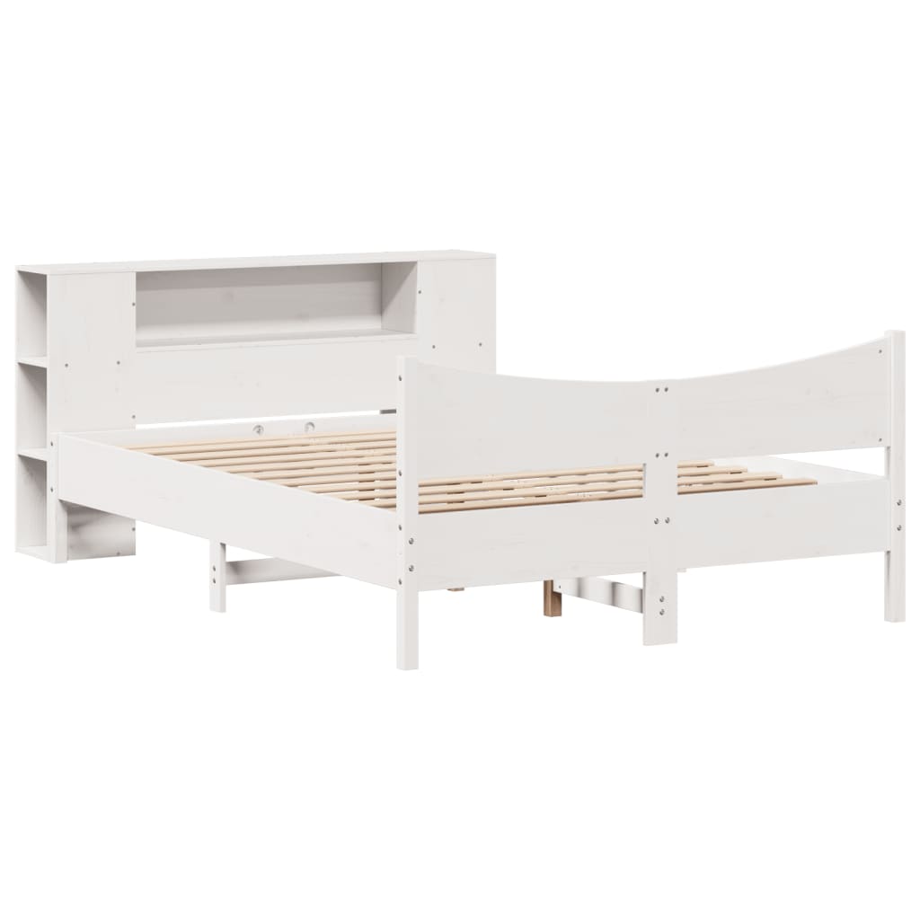 vidaXL Bed Frame without Mattress White 140x200 cm Solid Wood Pine
