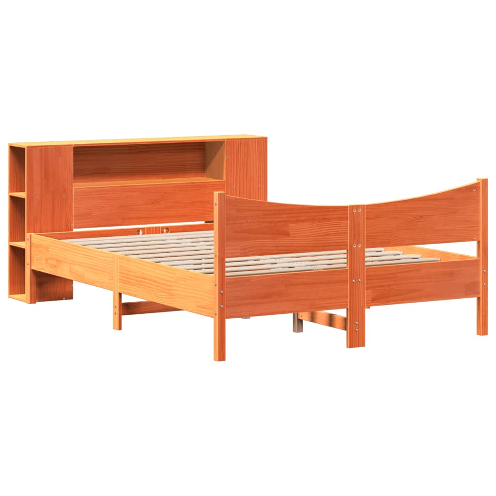 vidaXL Bed Frame without Mattress Wax Brown 140x200 cm Solid Wood Pine