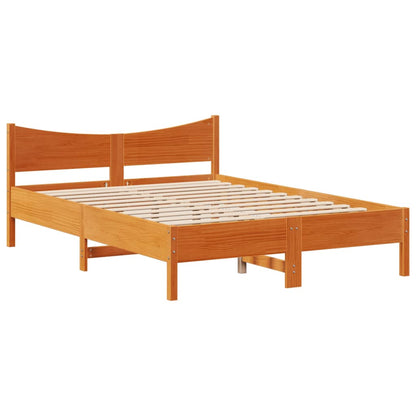 vidaXL Bed Frame without Mattress Wax Brown 140x200 cm Solid Wood Pine