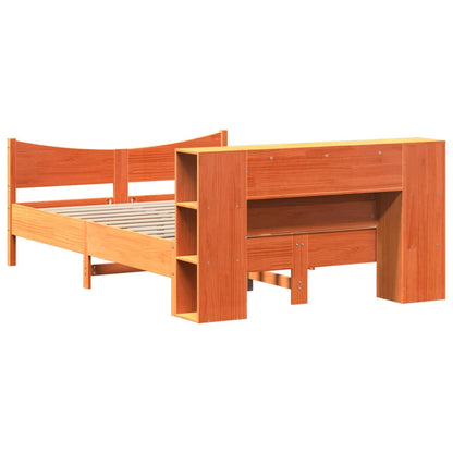 vidaXL Bed Frame without Mattress Wax Brown 140x200 cm Solid Wood Pine