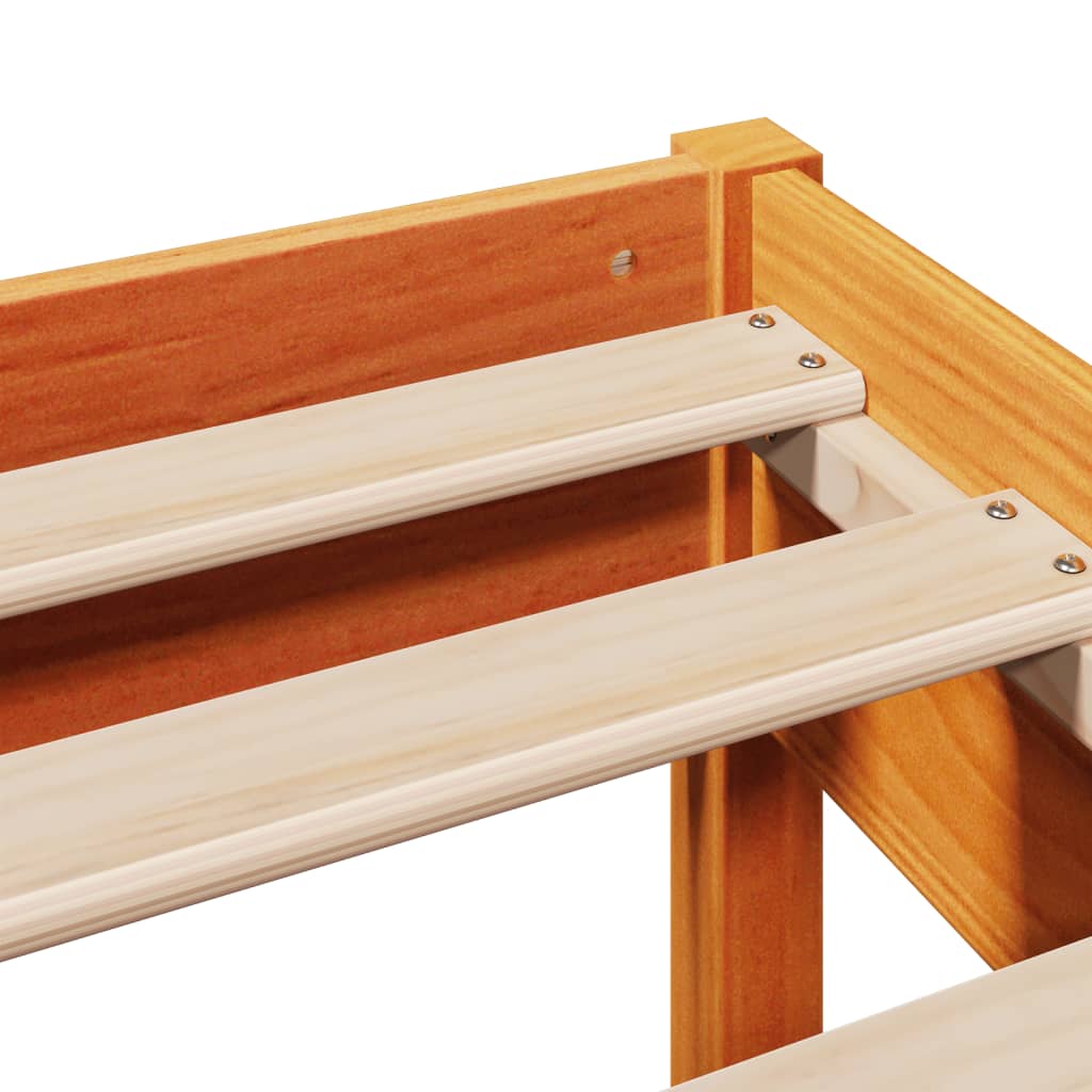 vidaXL Bed Frame without Mattress Wax Brown 140x200 cm Solid Wood Pine