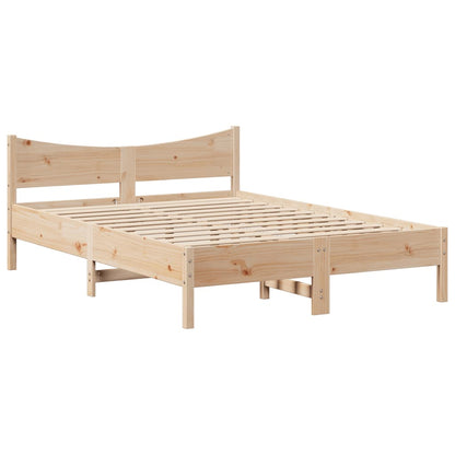 vidaXL Bed Frame without Mattress 135x190 cm Double Solid Wood Pine