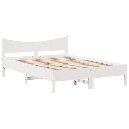 vidaXL Bed Frame without Mattress White 135x190 cm Double Solid Wood Pine