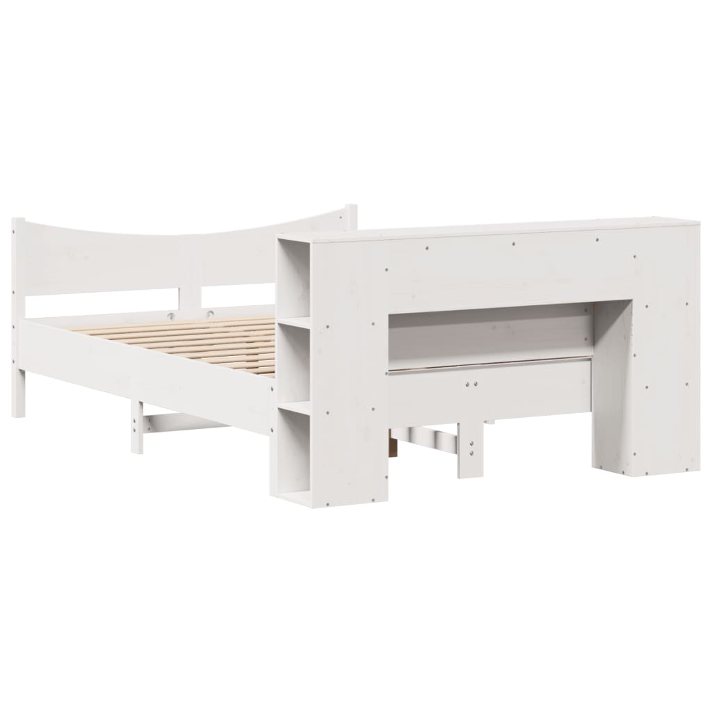 vidaXL Bed Frame without Mattress White 135x190 cm Double Solid Wood Pine