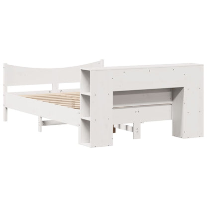 vidaXL Bed Frame without Mattress White 135x190 cm Double Solid Wood Pine