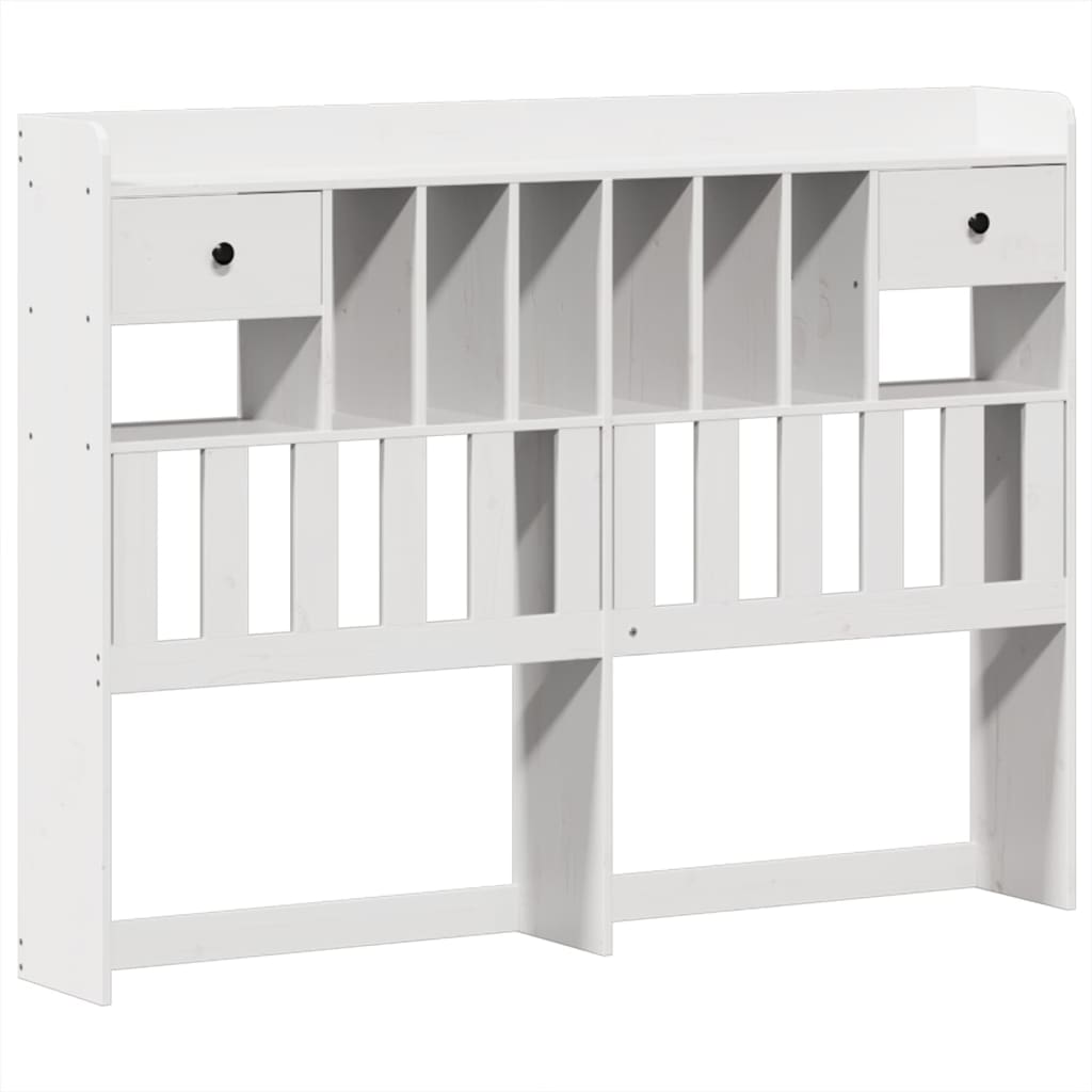 vidaXL Bed Frame without Mattress White 150x200 cm King Size Solid Wood Pine