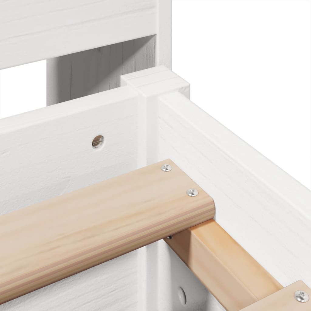 vidaXL Bed Frame without Mattress White 150x200 cm King Size Solid Wood Pine