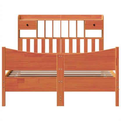 vidaXL Bed Frame without Mattress Wax Brown 150x200 cm King Size Solid Wood Pine