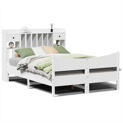 vidaXL Bed Frame without Mattress White 140x200 cm Solid Wood Pine