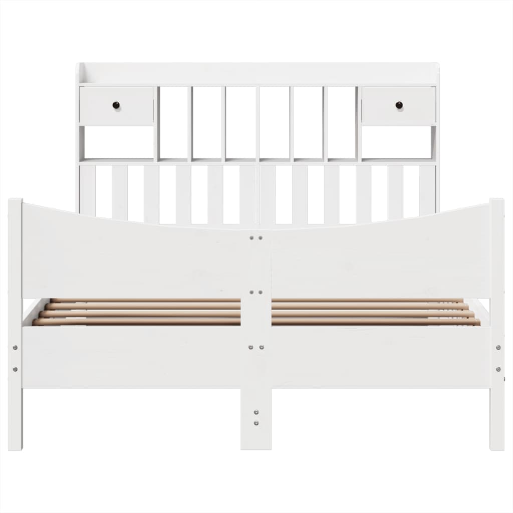 vidaXL Bed Frame without Mattress White 140x200 cm Solid Wood Pine