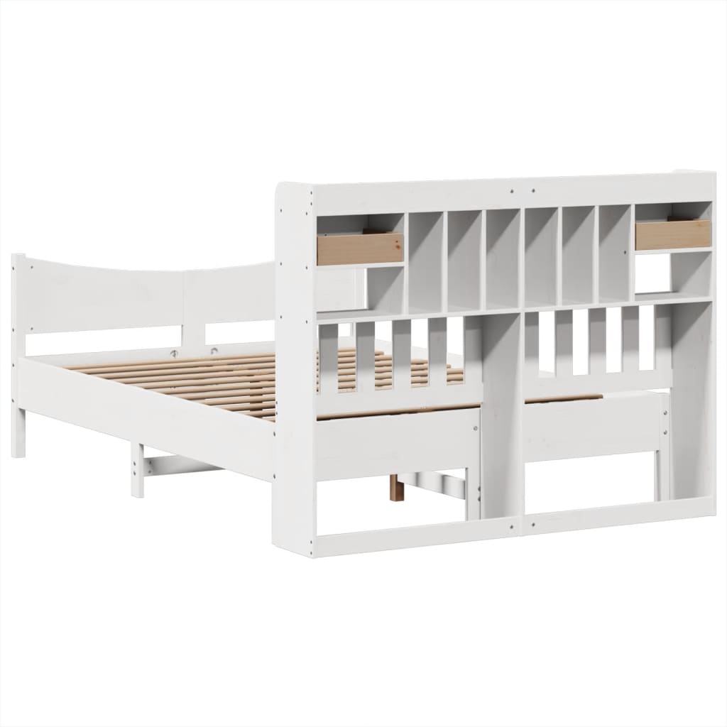 vidaXL Bed Frame without Mattress White 140x200 cm Solid Wood Pine