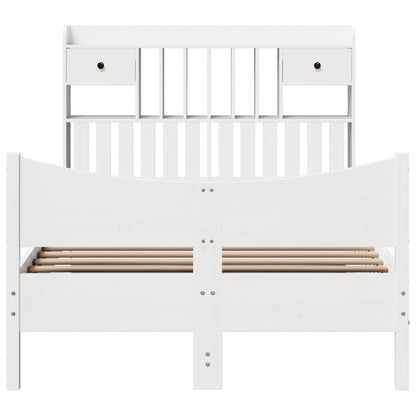 vidaXL Bed Frame without Mattress White 135x190 cm Double Solid Wood Pine