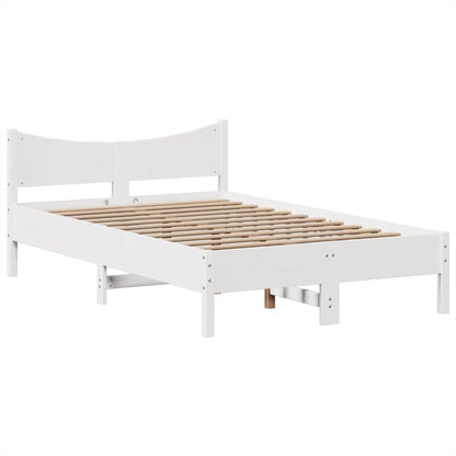 vidaXL Bed Frame without Mattress White 135x190 cm Double Solid Wood Pine