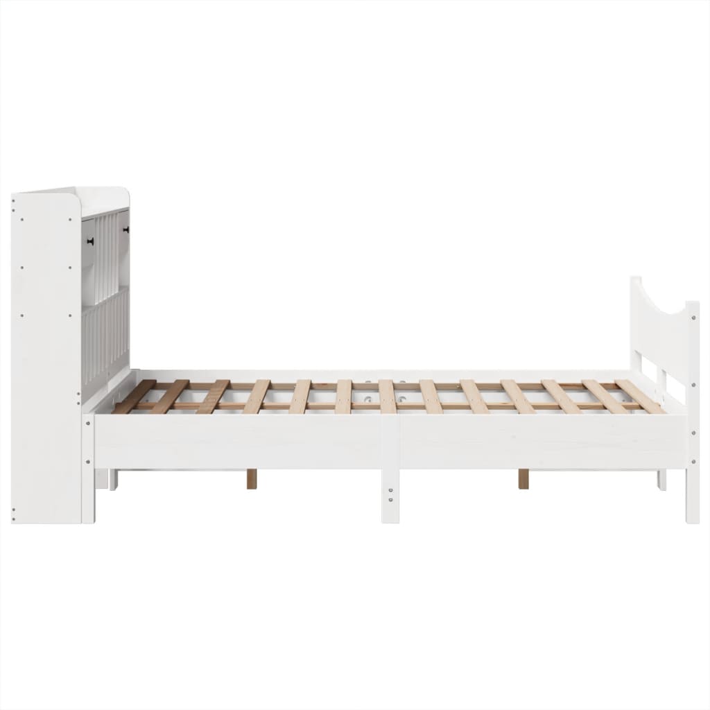 vidaXL Bed Frame without Mattress White 135x190 cm Double Solid Wood Pine