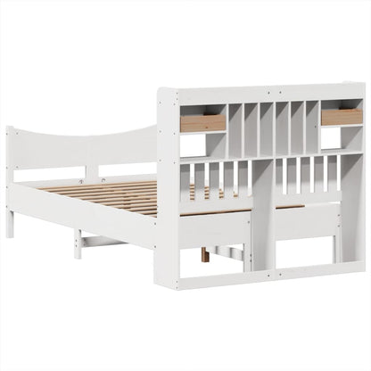 vidaXL Bed Frame without Mattress White 135x190 cm Double Solid Wood Pine