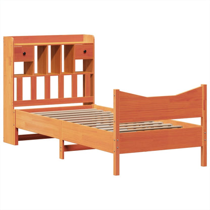 vidaXL Bed Frame without Mattress Wax Brown 75x190 cm Small Single Solid Wood Pine
