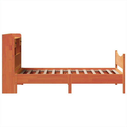 vidaXL Bed Frame without Mattress Wax Brown 75x190 cm Small Single Solid Wood Pine
