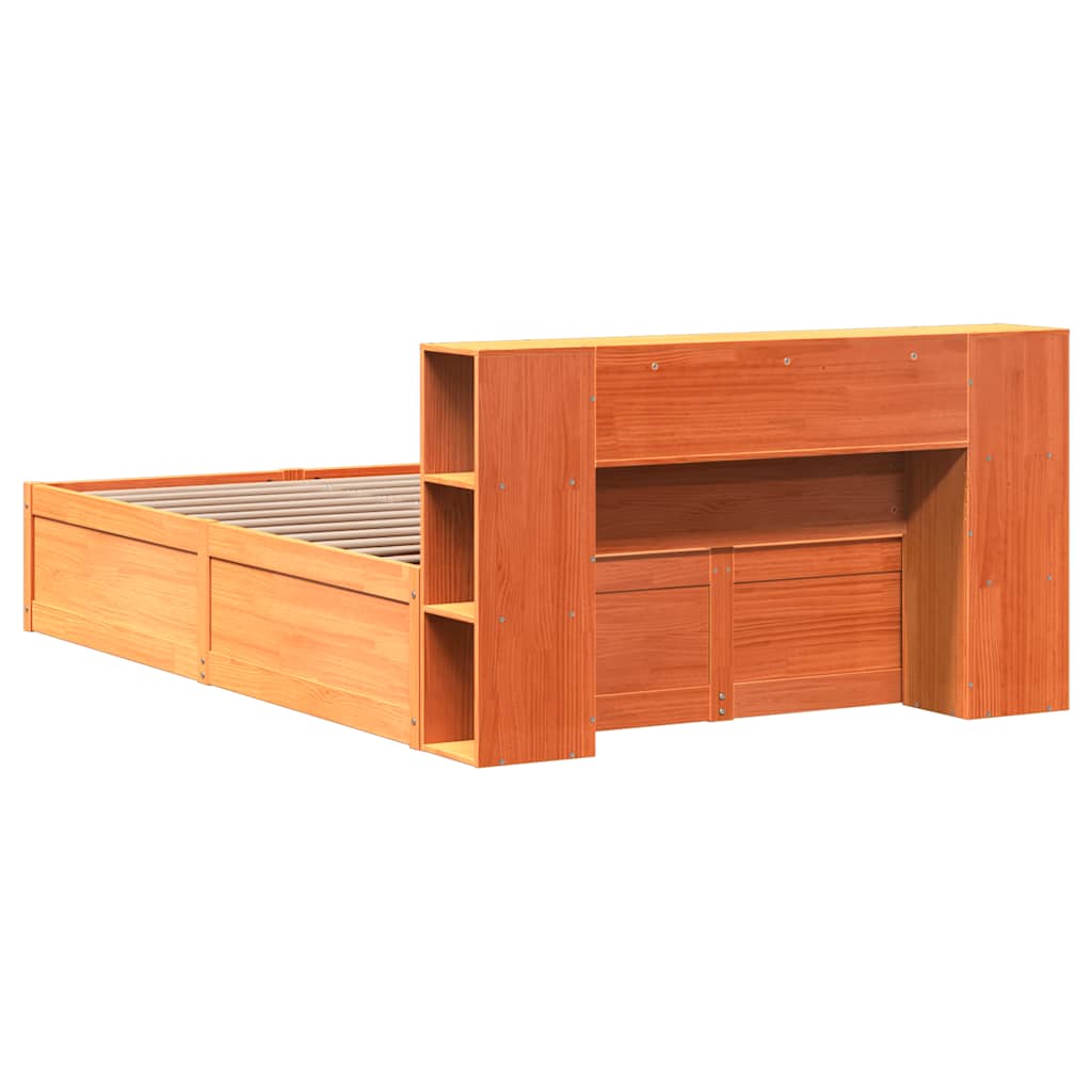 vidaXL Bed Frame without Mattress Wax Brown 140x200 cm Solid Wood Pine
