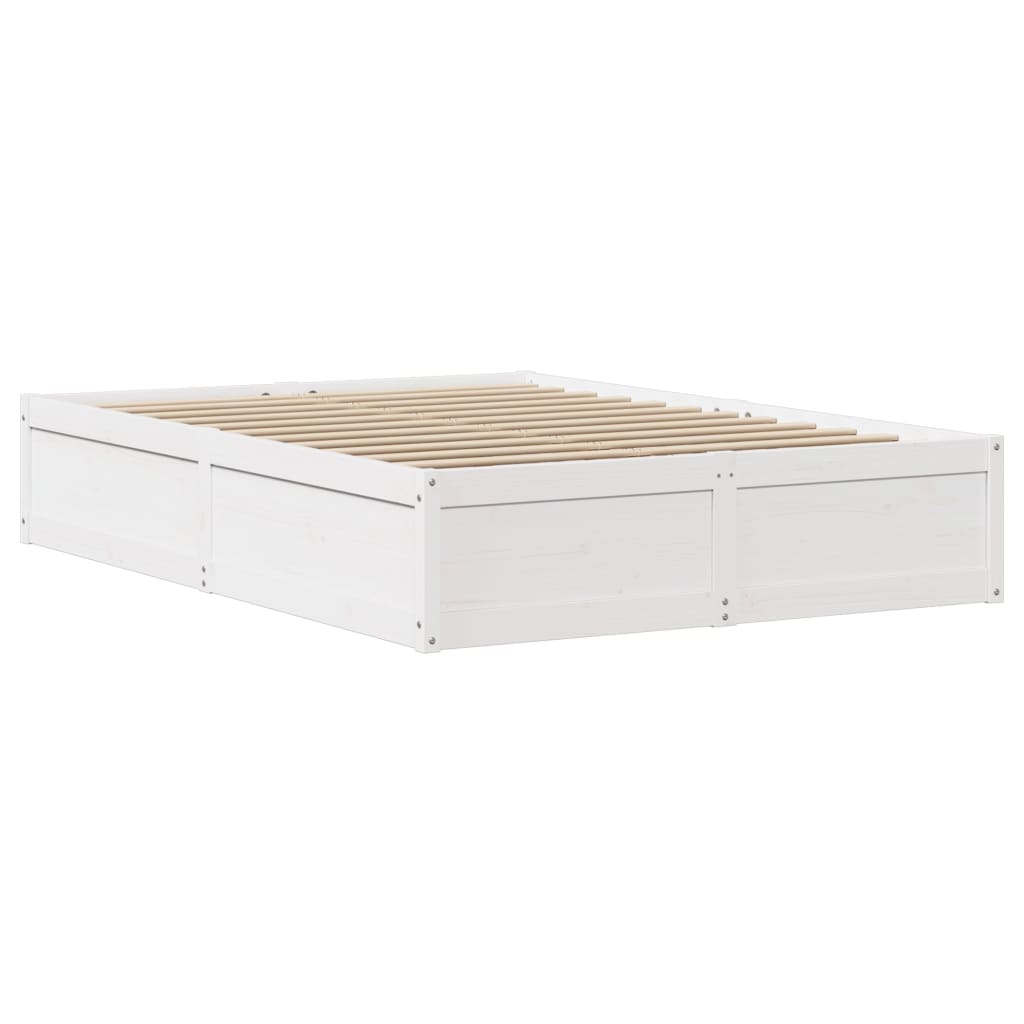 vidaXL Bed Frame without Mattress White 140x190 cm Solid Wood Pine