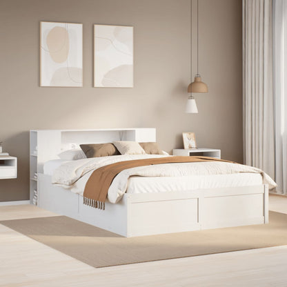 vidaXL Bed Frame without Mattress White 140x190 cm Solid Wood Pine