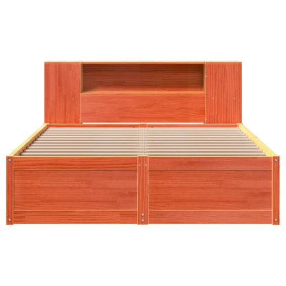 vidaXL Bed Frame without Mattress Wax Brown 140x190 cm Solid Wood Pine