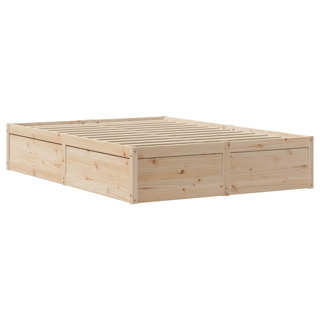 vidaXL Bed Frame without Mattress 135x190 cm Double Solid Wood Pine