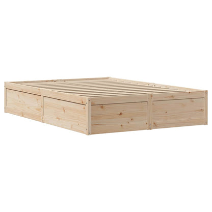 vidaXL Bed Frame without Mattress 135x190 cm Double Solid Wood Pine