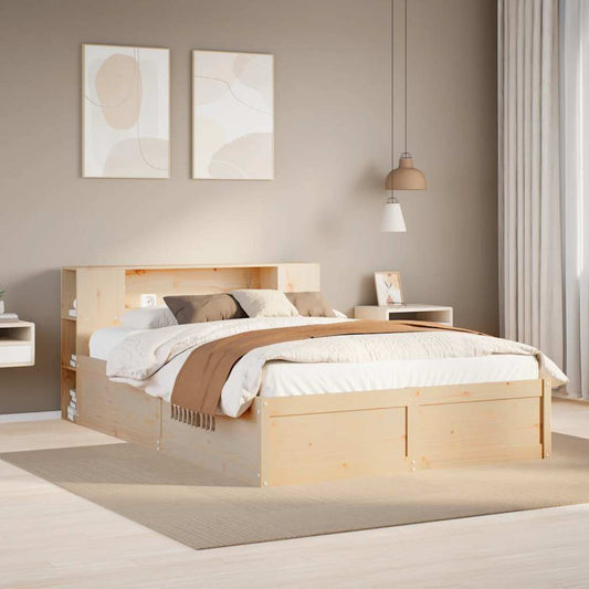 vidaXL Bed Frame without Mattress 135x190 cm Double Solid Wood Pine