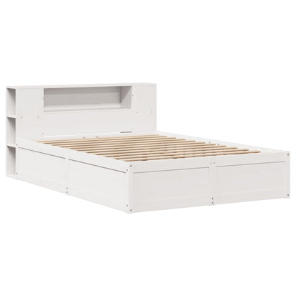 vidaXL Bed Frame without Mattress White 135x190 cm Double Solid Wood Pine