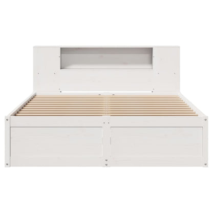 vidaXL Bed Frame without Mattress White 135x190 cm Double Solid Wood Pine