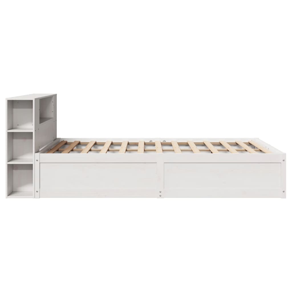 vidaXL Bed Frame without Mattress White 135x190 cm Double Solid Wood Pine