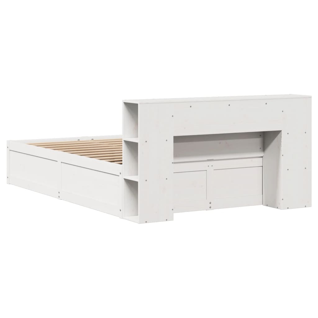 vidaXL Bed Frame without Mattress White 135x190 cm Double Solid Wood Pine