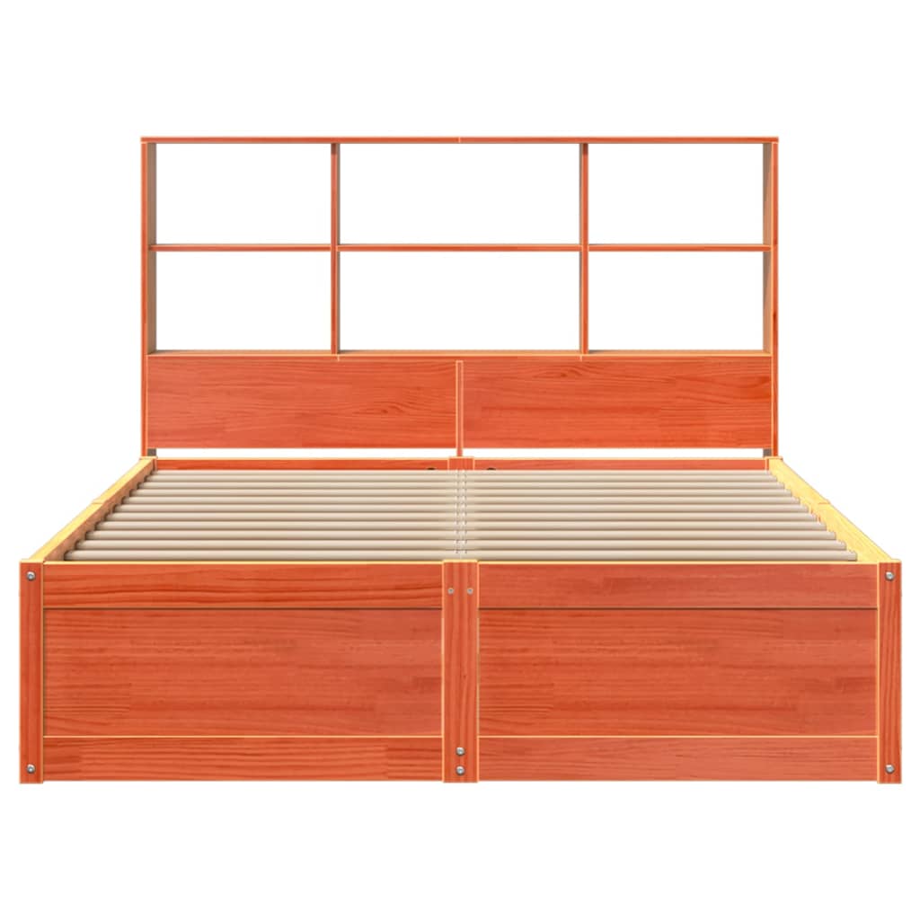 vidaXL Bed Frame without Mattress Wax Brown 150x200 cm King Size Solid Wood Pine