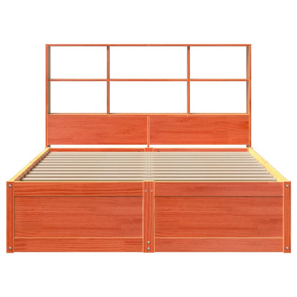 vidaXL Bed Frame without Mattress Wax Brown 150x200 cm King Size Solid Wood Pine