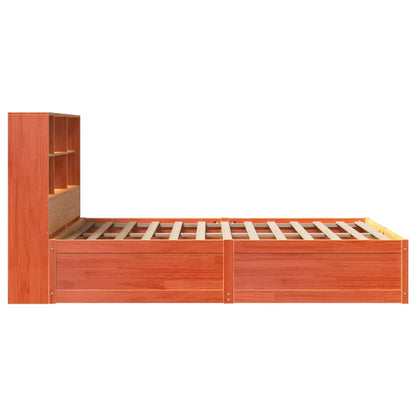 vidaXL Bed Frame without Mattress Wax Brown 150x200 cm King Size Solid Wood Pine
