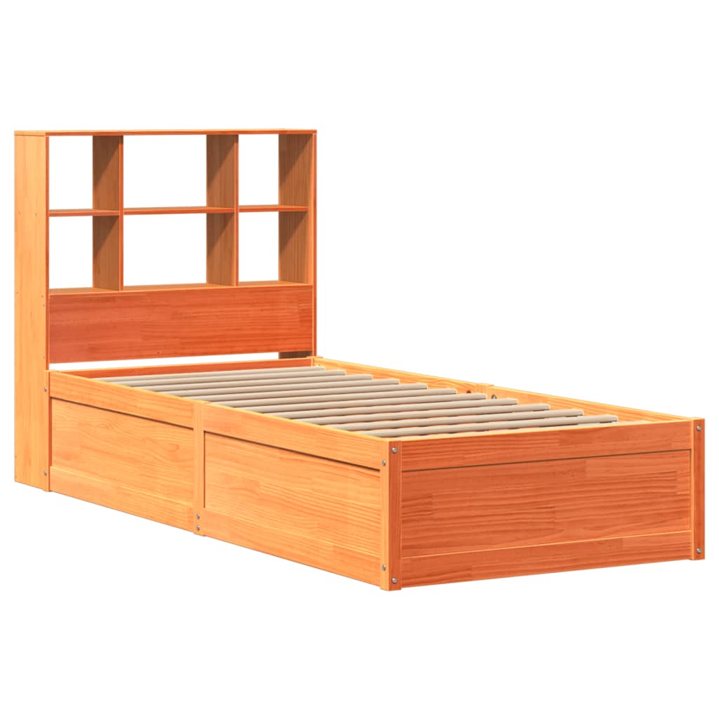 vidaXL Bed Frame without Mattress Wax Brown 100x200 cm Solid Wood Pine