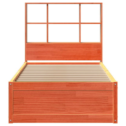 vidaXL Bed Frame without Mattress Wax Brown 100x200 cm Solid Wood Pine