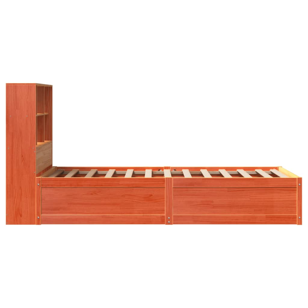 vidaXL Bed Frame without Mattress Wax Brown 100x200 cm Solid Wood Pine
